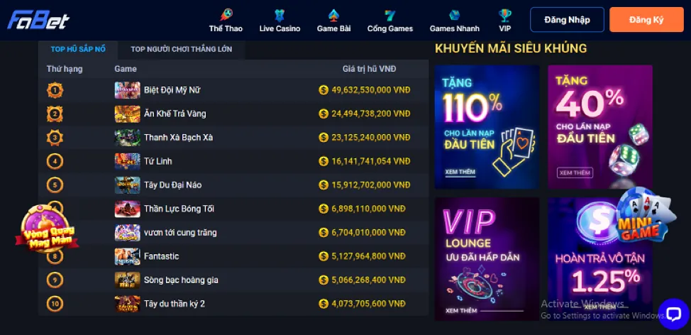 Khuyến mãi thể thao Mayclub Win